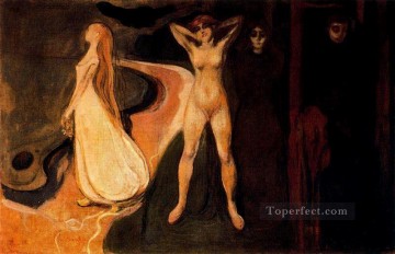 Edvard Munch Painting - Las tres etapas de la mujer esfinge 1894 Edvard Munch